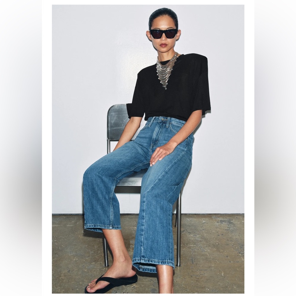 ZW Collection Mid-Rise Ankle Relaxed Jeans - Mid-Blue - Picture 4 of 6